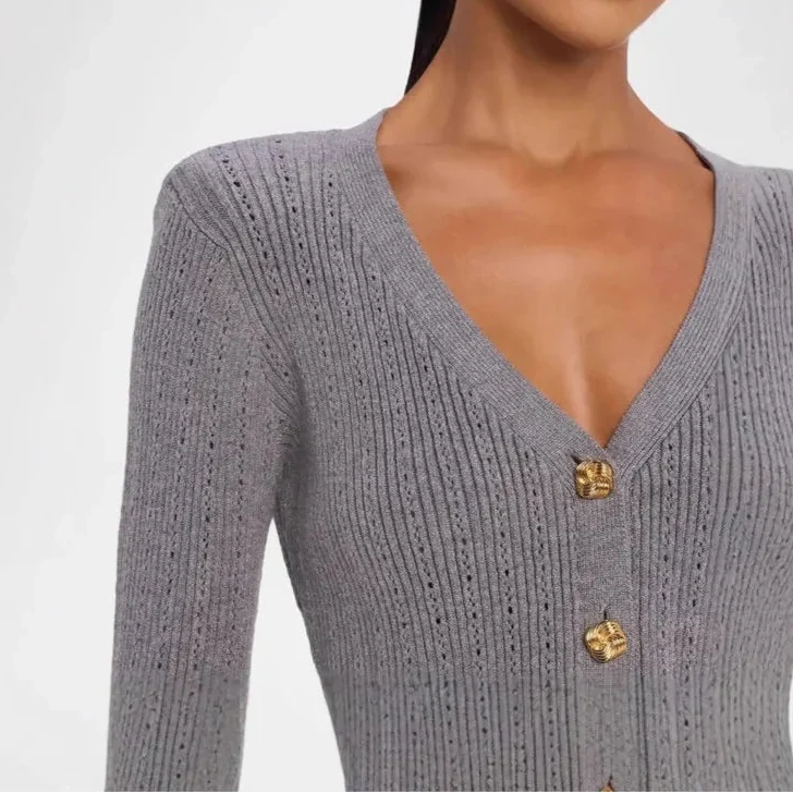 Boyle קרדיגן סרוג עם כפתורי זהב
